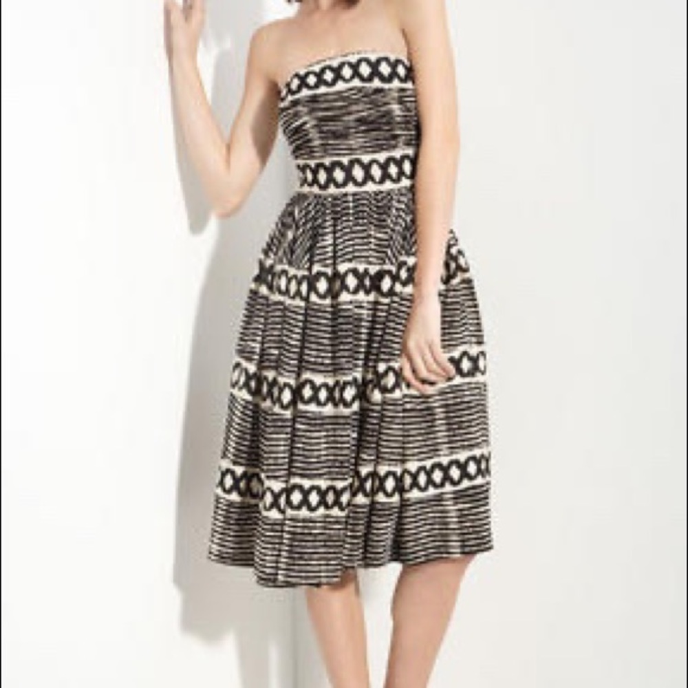 Tracy Reese NY Aztec Tribal Print Strapless Dress